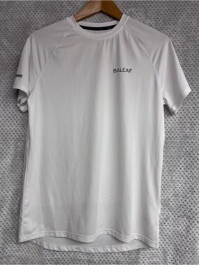 Men Baleaf White Short-Sleeve Athletic Performance Tee